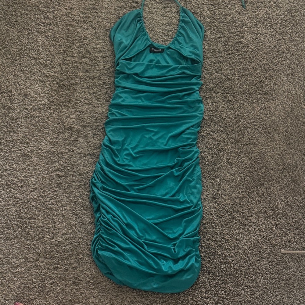 Etiquette Clothiers Teal Backless Dress